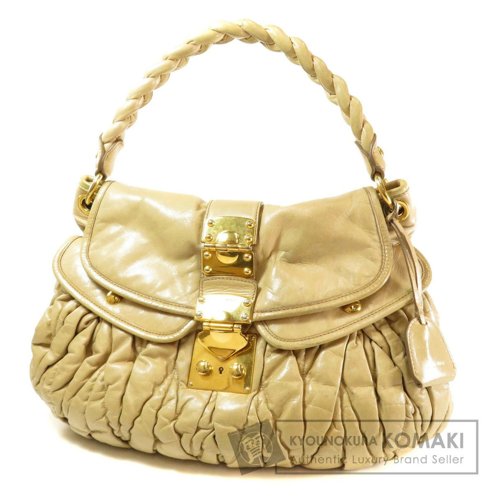 Miu Miu logo embossed leather shoulder bag